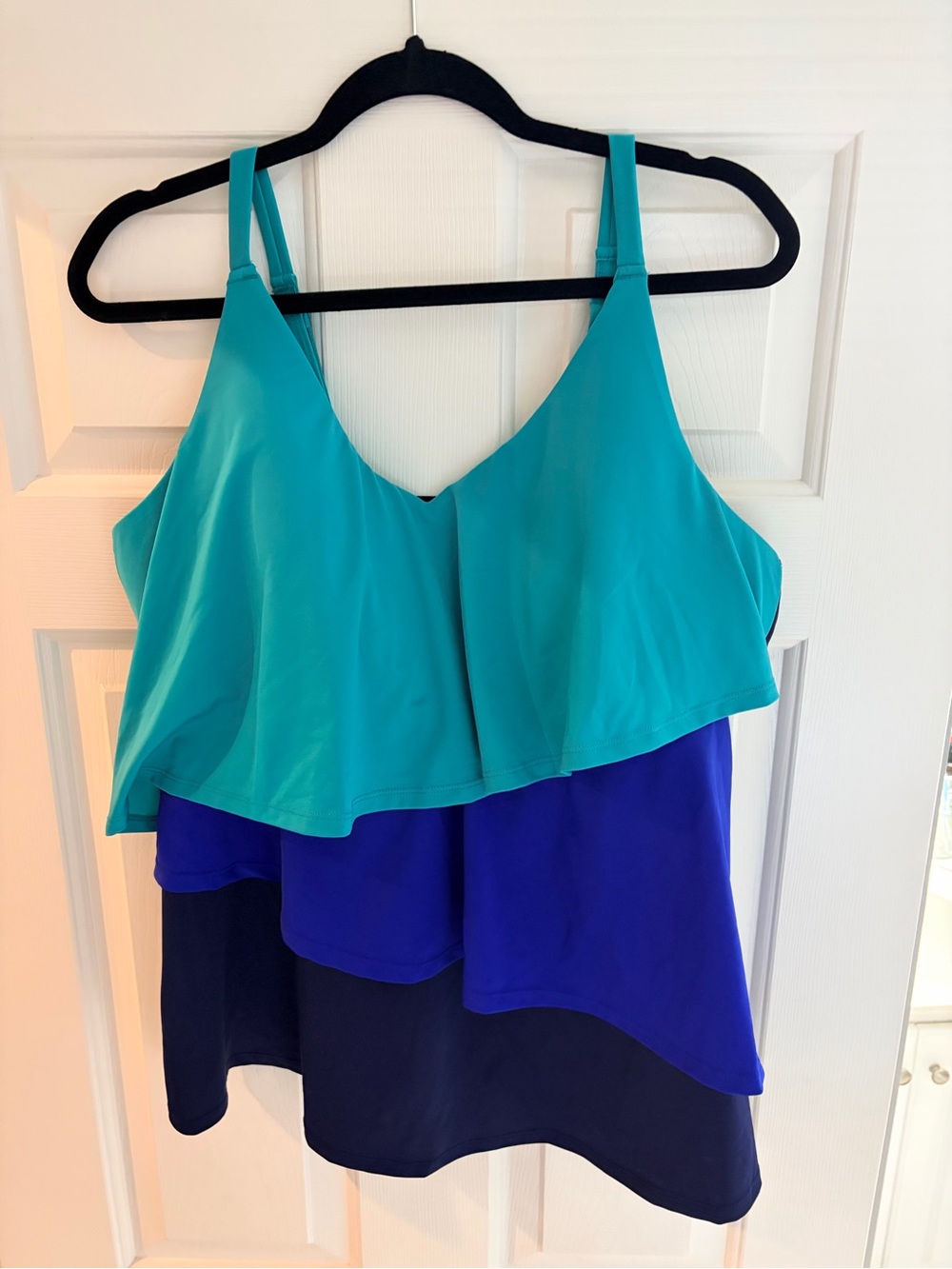 Cacique No Wire Three Tier Tankini Swim Top